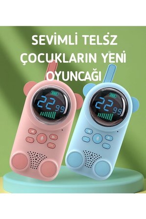 Çocuklar Için Kamp Yürüyüş El Telsizi Şarj Edılebılır 3km Menzil Pembe