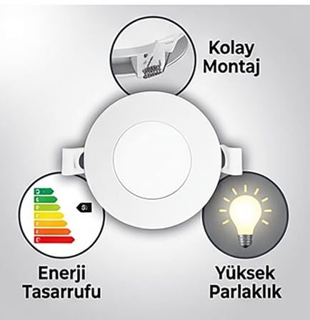 3W Sıva Altı Panel - Cata CT-5144 Slim LED Spot