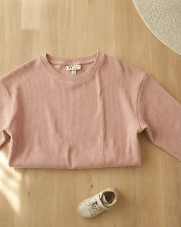 Kız Çocuk Siyah Jakarlı Örme Sweatshirt Dantel Detaylı Rahat Kesim