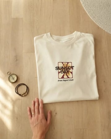 Erkek Çocuk Ekru Renk Baskılı Kısa Kollu Örme Tişört