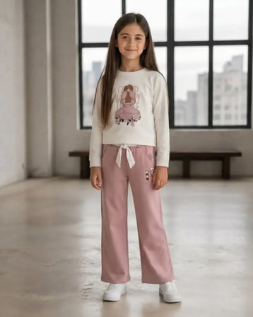 Pembe Kız Çocuk Mevsimlik Eşofman Takımı