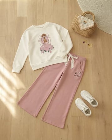 Pembe Kız Çocuk Mevsimlik Eşofman Takımı