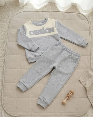 Design Baskılı Gri Şardonlu Erkek Takım Modeli