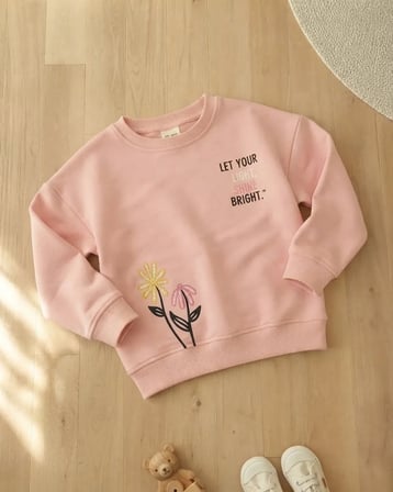 Somon Renk Kız Çocuk Let Your Sweatshirt