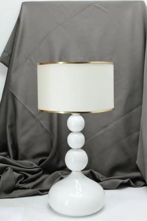Casa Masa/Gece /Yatak başı /Metal ayak /Kumaş başlıklı ABAJUR LAMBASI