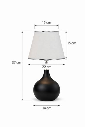 Ş SERİSİ ELİPSTİK MASA ABAJURU METAL AYAK KUMAŞ BAŞLIK AYDINLATMA