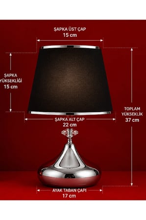 MİRAS ABAJUR METAL AYAK KUMAŞ BAŞLIK ORTA EBATLI
