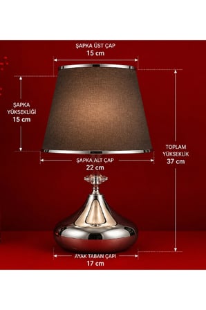 MİRAS ABAJUR METAL AYAK KUMAŞ BAŞLIK ORTA EBATLI
