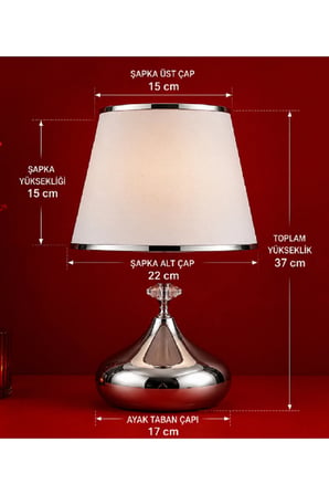 MİRAS ABAJUR METAL AYAK KUMAŞ BAŞLIK ORTA EBATLI