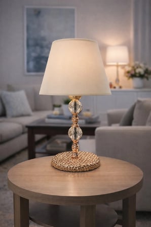 E SERSİ ROSE GOLD AYAKLI KUMAŞ BAŞLIKLI MASA ABAJURU AYDINLATMA LAMBASI YATAK ODASI LAMBASI
