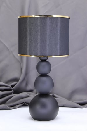 Metal Toplu Kumaş Başlıklı Masa Abajuru Gece Lambası