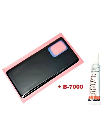 Mi 11T - Mi 11T Pro Arka Pil Kapağı Siyah (B7000 15 ML Yapıştırıcı Hediye)