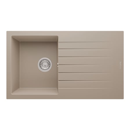 RealStone Troya 86 P004 Granit Evye 860x500 mm Tek Göz Damlalıklı Mutfak Evyesi - RealStone P004 Troya 86 Cappuccino