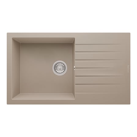 RealStone Laodikya 86 XL P014 Granit Evye 860x500 mm Tek Göz Damlalıklı Mutfak Evyesi - RealStone P014 Laodikya 86 XL Cappuccino