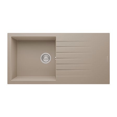 RealStone Laodikya 100 XL P015 Granit Evye 1000x500 mm Tek Göz Damlalıklı Mutfak Evyesi - RealStone P015 Laodikya 100 XL Cappuccino
