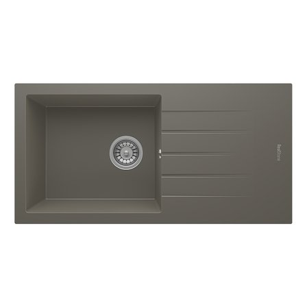 RealStone Assos 86 XL P011 Granit Evye 860x435 mm Tek Göz Damlalıklı Mutfak Evyesi - RealStone P011 Assos 86 XL Gri