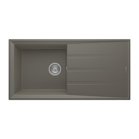 RealStone Efes 100 P012 Granit Evye 1000x500 mm Tek Göz Damlalıklı Mutfak Evyesi - RealStone P012 Efes 100 Gri
