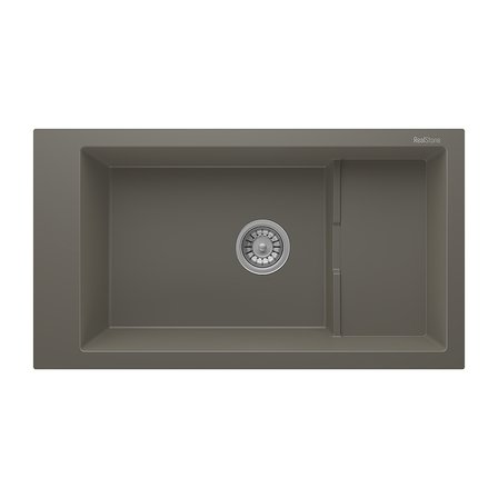 RealStone Knidos P023 Granit Evye 825x460 mm Tek Göz Mutfak Evyesi - RealStone P023 Knidos Gri
