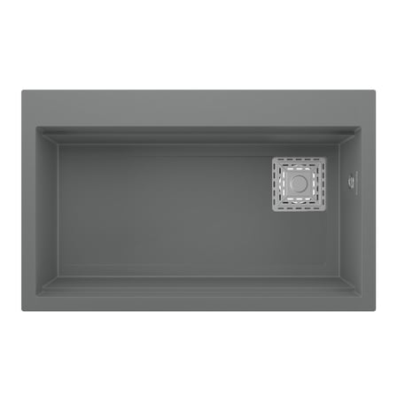 RealStone Likya Granit Evye 755x470 mm Fonksiyonel Mutfak Evyesi - Realstone Likya Gri
