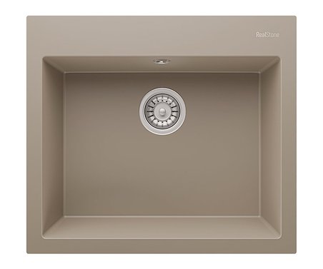 RealStone Didyma 60 K002 Granit Evye 600x530 mm Tek Göz Mutfak Evyesi - RealStone K002 Didyma 60 Cappuccino
