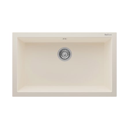 RealStone K003 Didyma 77 Granit Evye 770x530 mm Tek Göz Mutfak Evyesi - RealStone K003 Didyma 77 Krem
