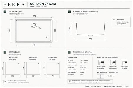 Cappuccino Atelier Series Gordion 77 K013 & Vesta Premium Mutfak Koleksiyonu