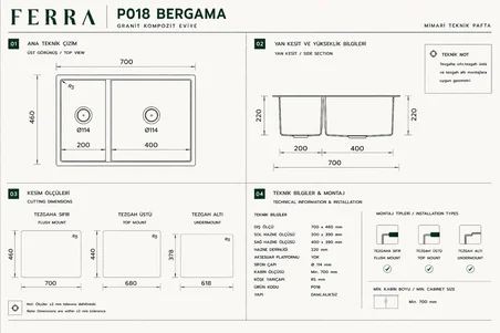 Black Pearl Collection Bergama P018 & Abant Premium Mutfak Koleksiyonu