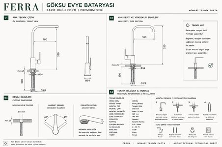 Black Pearl Collection Gordion 60 K012 & Göksu Premium Mutfak Koleksiyonu
