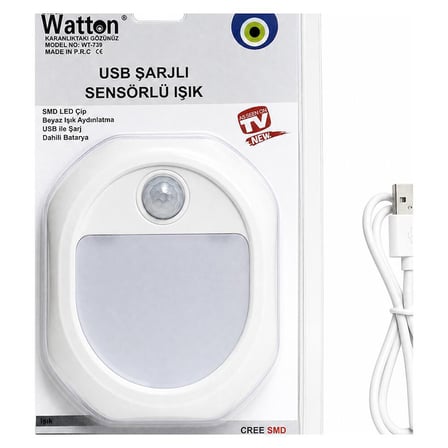 Hareket Sensörlü USB Şarjlı LED Lamba WT-739