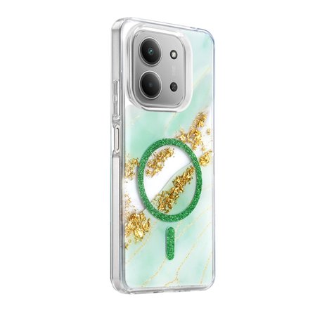 Onegif Xiaomi Redmi 15c 4g Lotus Simli Magsafe Kapak - Yeşil
