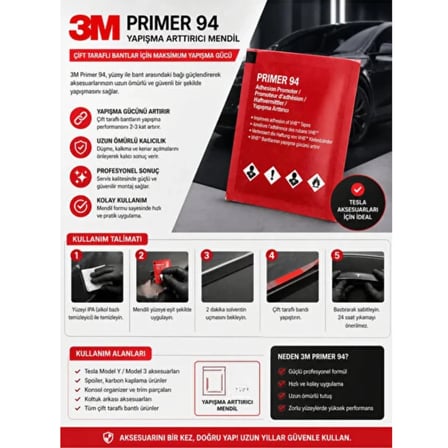 3m Primer 94 Bant Yapıştırıcı Arttırıcı Kuvvetlendirici Primer Mendil (10adet )