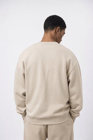 Erkek Respire Basic Oversize Sweatshirt Bej