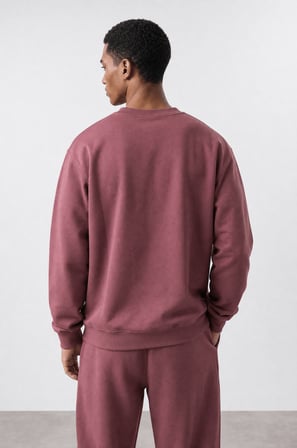 Erkek Respire Basic Oversize Sweatshirt Gül