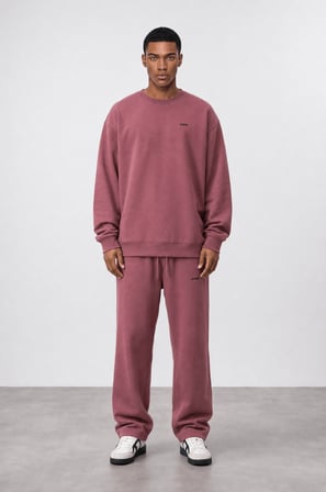 Erkek Respire Basic Oversize Sweatshirt Gül