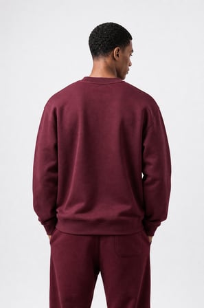 Erkek Respire Basic Oversize Sweatshirt Bordo