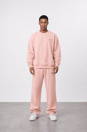 Erkek Respire Basic Oversize Sweatshirt Pembe