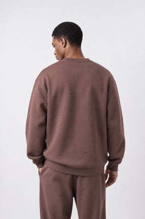 Erkek Respire Basic Oversize Sweatshirt Kakao