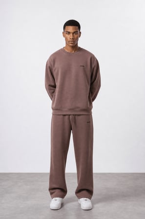 Erkek Respire Basic Oversize Sweatshirt Kakao