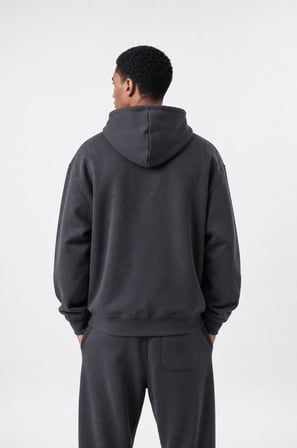 Erkek Respire Basic Oversize Hoodie Füme