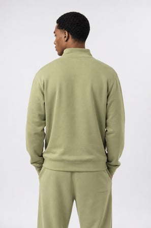 Erkek Respire Basic Half Zip Oversize Sweatshirt Küf