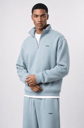 Erkek Respire Basic Half Zip Oversize Sweatshirt Prada