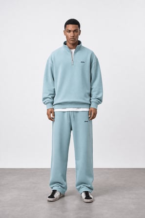 Erkek Respire Basic Half Zip Oversize Sweatshirt Prada