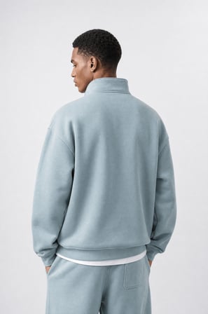 Erkek Respire Basic Half Zip Oversize Sweatshirt Prada