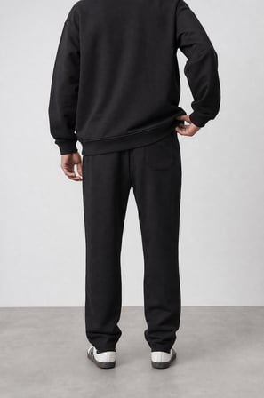 Erkek Respire Basic Baggy Eşofman Altı Siyah