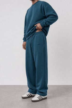 Erkek Respire Basic Baggy Eşofman Altı Zümrüt