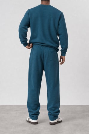 Erkek Respire Basic Baggy Eşofman Altı Zümrüt