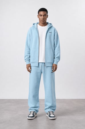 Erkek Respire Basic Oversize Zip Bebe Mavi