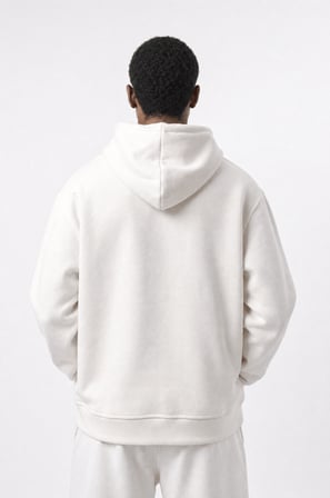 Erkek Respire Basic Oversize Zip Ekru