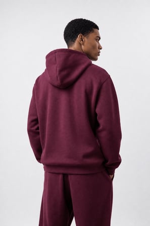 Erkek Respire Basic Oversize Zip Vişne