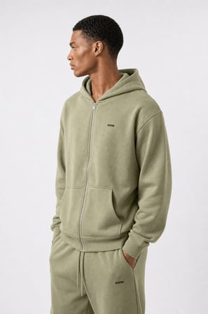 Erkek Respire Basic Oversize Zip Küf